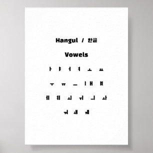 Hangul vowels/한 글 모 음 poster
