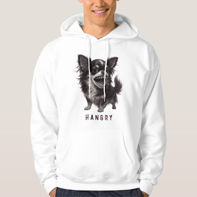 Hangy Chihuahua - Funny Aggressiv Arg Scary Hoodie (Framsida)
