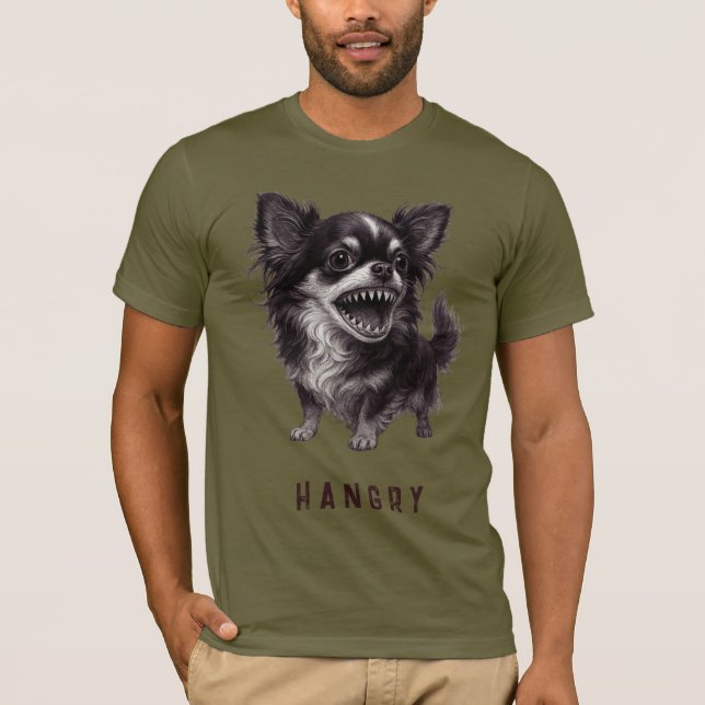 Hangy Chihuahua - Funny Aggressiv Arg Scary T Shirt (Framsida)