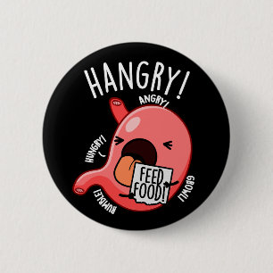 Hangy Funny Stomach Pun Mörk BG Knapp