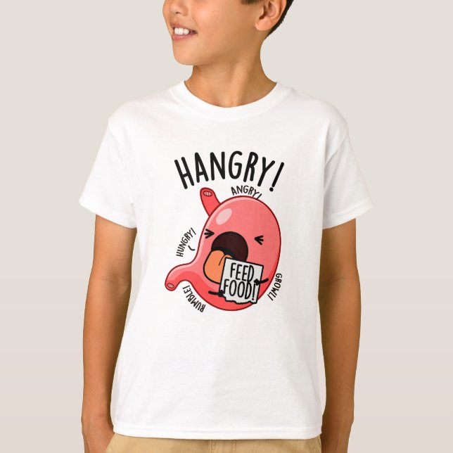 Hangy Funny Stomach Pun T Shirt (Framsida)