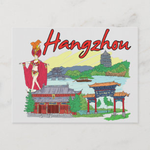 Hangzhou, China Berömd City Vykort