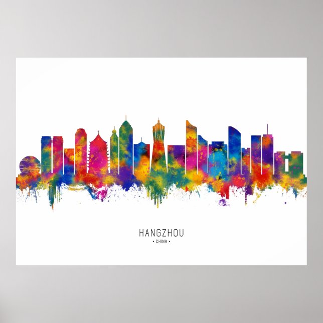 Hangzhou China Skyline Poster (Framsidan)