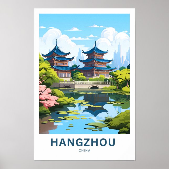 Hangzhou China Travel Skriv ut Poster (Framsidan)