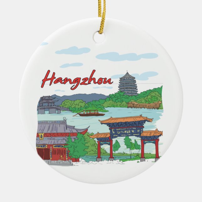 Hangzhou Julgransprydnad Keramik (Framsidan)