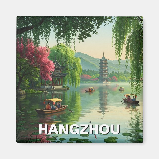 Hangzhou Väster Sjö china Travel Magnet (Framsidan)