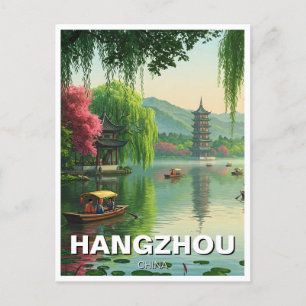 Hangzhou Väster Sjö china Travel Vykort