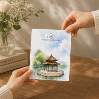 Hangzhou västra sjön Kina | Akvarell Resa Affisch