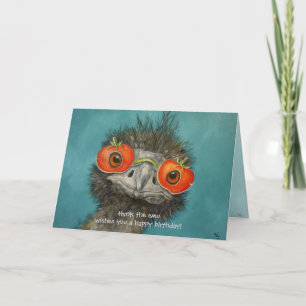 Hank the emu önskemål you a grattis på födelsedage kort