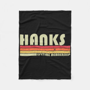 Hanks Surname Funny Retro Vintage 80s 90-årsjubile Fleecefilt