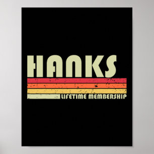 Hanks Surname Funny Retro Vintage 80s 90-årsjubile Poster