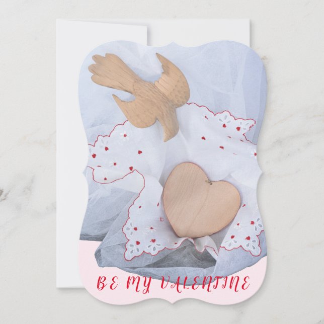 Hanky, rött, hjärtan, duva för Alla hjärtans dag (Framsida)