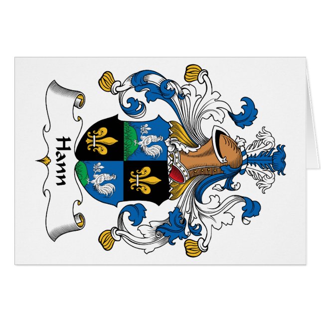 Hann familjvapensköld hälsningskort (Framsidan Horizontal)