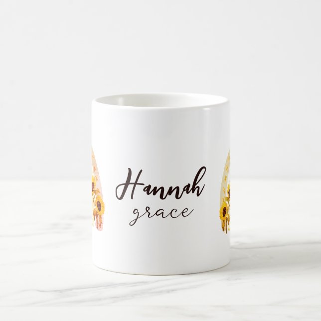 Hanna Hebrew Meaning Grace Rainbow Solros Boho Kaffemugg (Center)