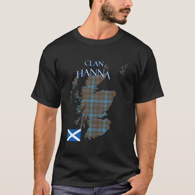 Hanna Scottish Klan Tartan Scotland T Shirt (Framsida)