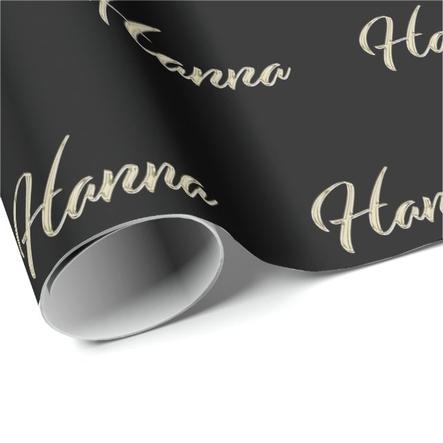Hanna white gold Handwriting Geschenkpapier Presentpapper (Rullad Hörn)