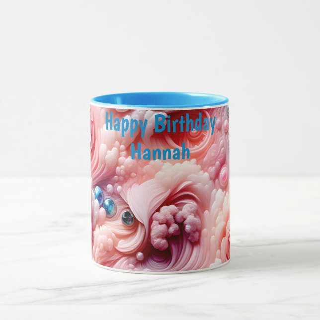 HANNAH ~ Abstrakt Mönster 3D ~ Pinks~ Mugg (Center)