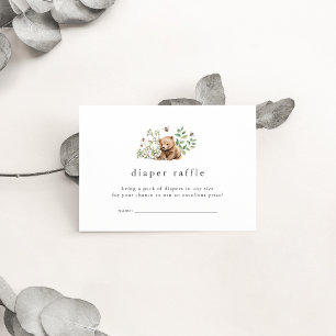 HANNAH Bear Woodland Baby Shower Raffle Tilläggskort