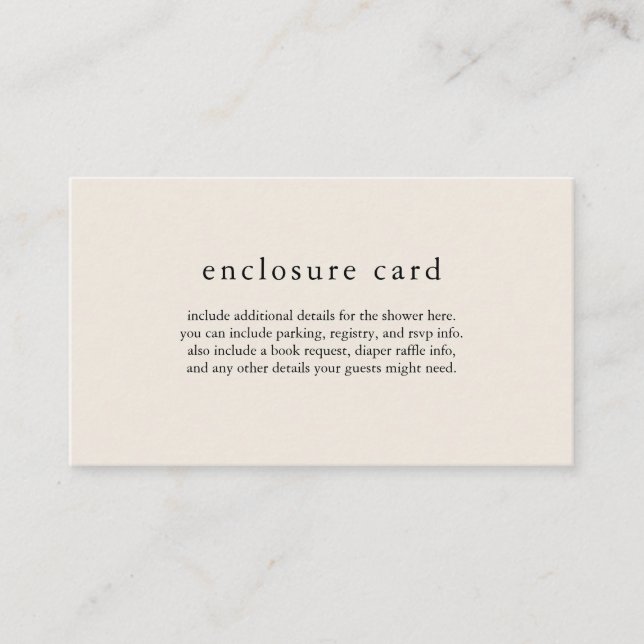 HANNAH Cream Boho Baby Shower Card Tilläggskort (Framsida)