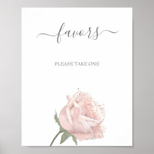 Hannah Elegant Calligraphy Wedding Favor Sign Poster