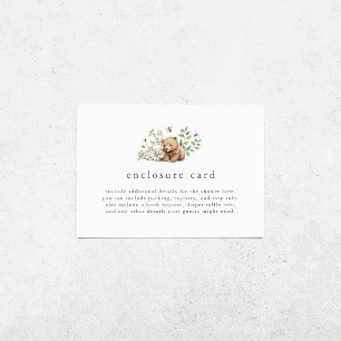 HANNAH Gender Neutral Bear Woodland Baby Shower Tilläggskort