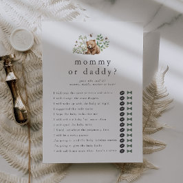 HANNAH Gissa vem Mamma pappa Baby Shower Game Card Inbjudningar