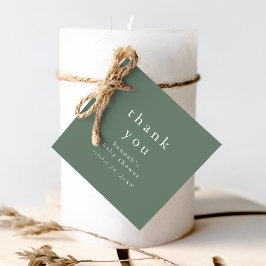 HANNAH Grönt Rustic Simple Baby Shower Tack Gåvor Etiketter