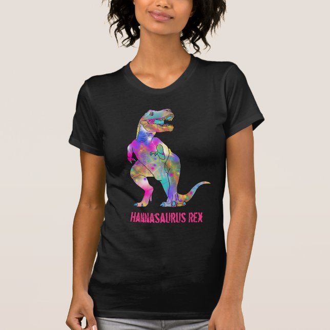 Hannah osaurus Funny Colorful T Rex Dinosaur Art Shirt (Framsida)
