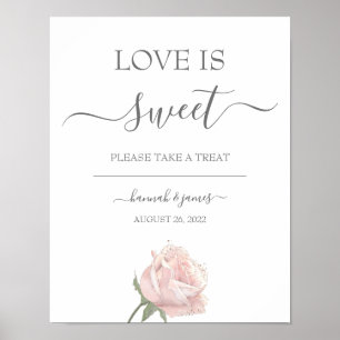 Hannah Ro Calligraphy Bröllop Dessert Bord Sign Poster