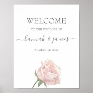 Hannah Romantic Ro Calligraphy Välkommen Bröllop Poster