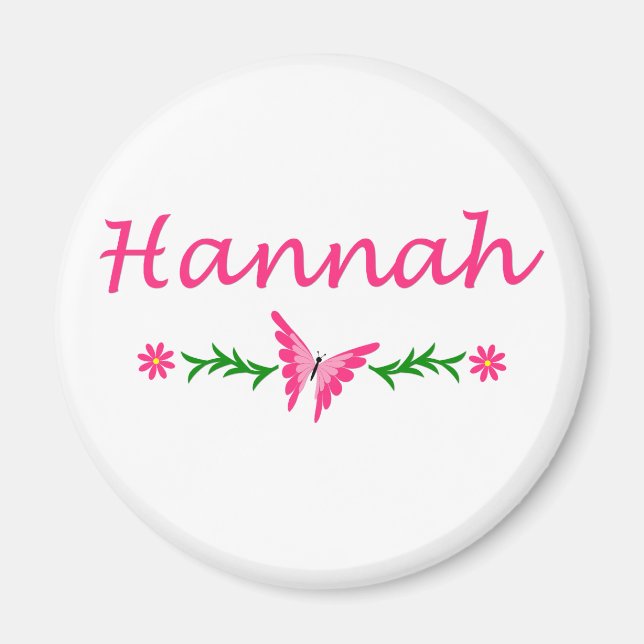 Hannah (Rosa Butterfly) Magnet (Framsidan)