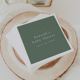 HANNAH Sage Grönt Rustic Simple Baby Shower Pappersservett