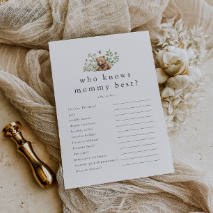 HANNAH som känner till Mamma Best Baby Shower Game Inbjudningar