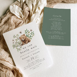 HANNAH Vi kan bearly Wait Woodland Par Shower Inbjudningar