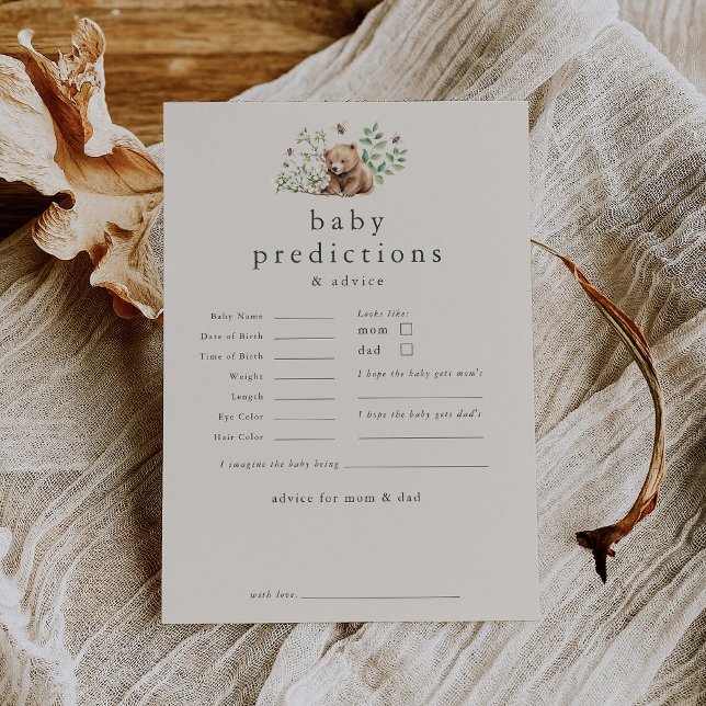 HANNAH Vintage Baby Predictions Baby Shower Game Inbjudningar (HANNAH Vintage Baby Predictions Baby Shower Game Invitation)