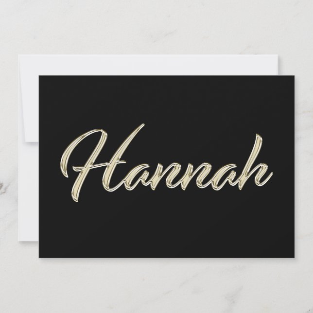 Hannah white gold Handwriting Karte Kort (Framsida)