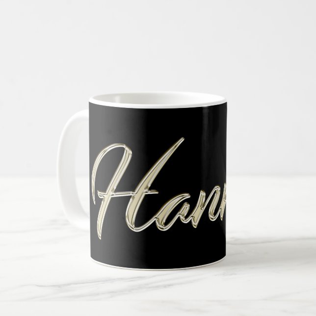 Hannah white gold Handwriting Tasse Kaffeetasse Kaffemugg (Framsida vänster)