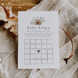 HANNAH Woodland Baby Bingo Baby Shower Game Card Inbjudningar