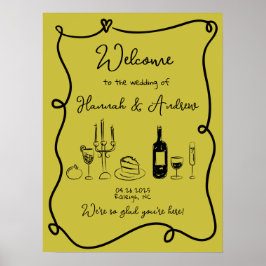 Hannah's Welcome Bröllop Bord scape Poster