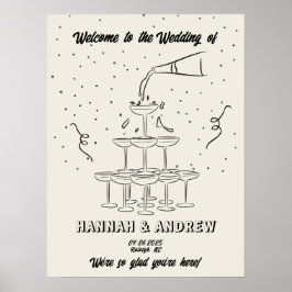 Hannah's Welcome Bröllop Champange torn Poster