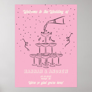 Hannah's Welcome Bröllop Champange torn Poster