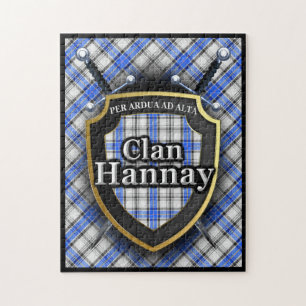 Hannay Clan Tartan Svärd och Sköld Pussel