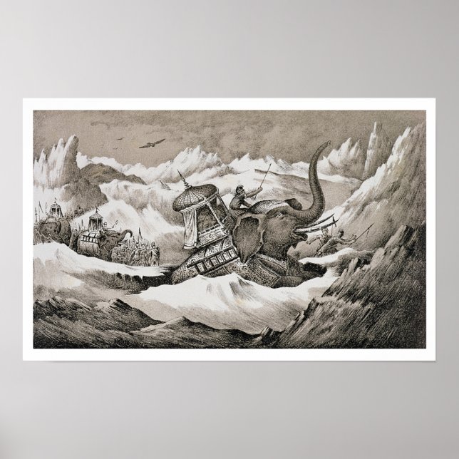 Hannibal (247-c.183 BC) och hans krig elefantkros Poster (Framsidan)