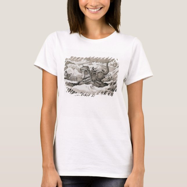 Hannibal (247-c.183 BC) och hans krig elefantkros Tee Shirt (Framsida)