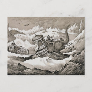 Hannibal (247-c.183 BC) och hans krig elefantkros Vykort
