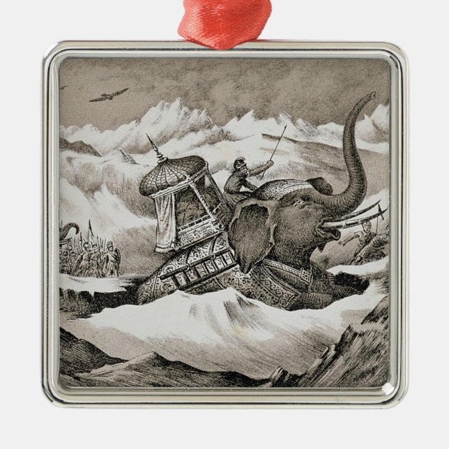 Hannibal (247-c.183 BC) och hans krigelefantcros Julgransprydnad Metall (Framsidan)