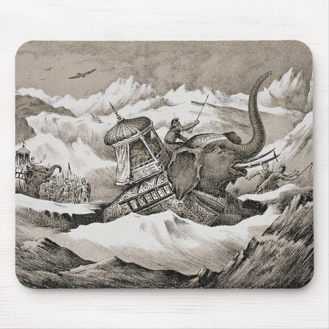 Hannibal (247-c.183 BC) och hans krigelefantcros Musmatta (Framsidan)