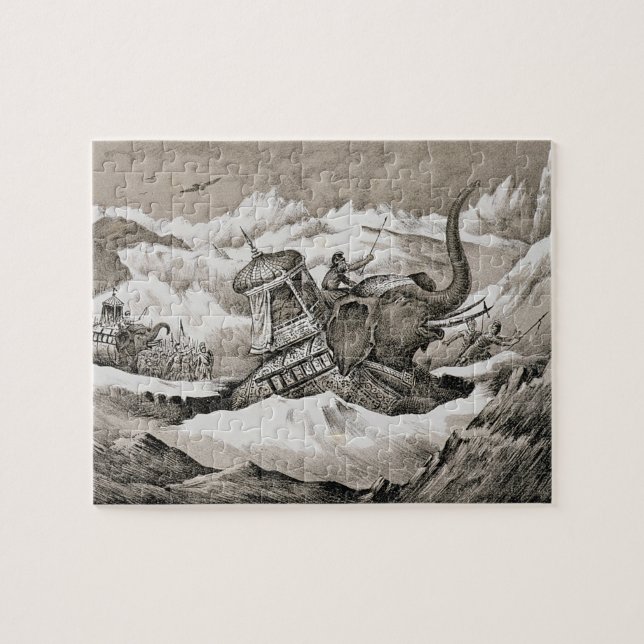 Hannibal (247-c.183 BC) och hans krigelefantcros Pussel (Horisontell)