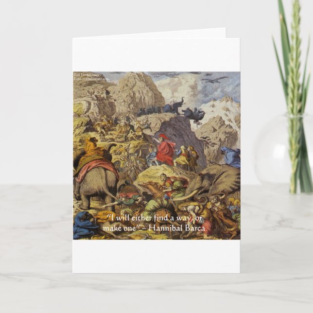 Hannibal Barca & Army & Quote Gifts & Cards Kort (Framsida)