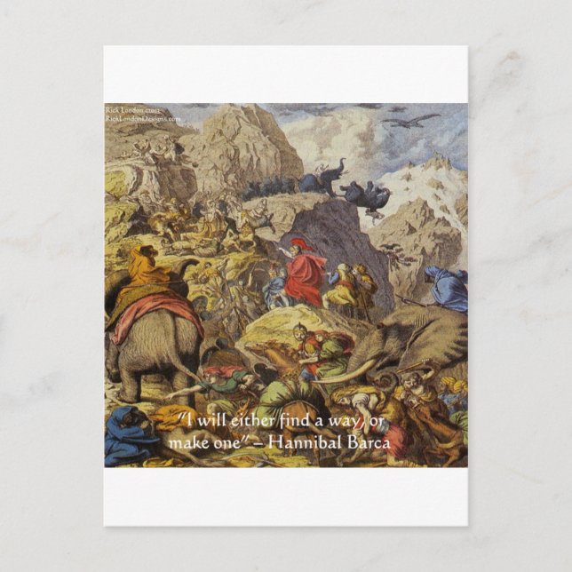 Hannibal Barca & Army & Quote Gifts & Cards Vykort (Framsida)